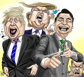 Populismus, Populist, Trump, Johnson, Bolsonaro, Erdogan, Putin, US, England, Tuerkei, Brasilien