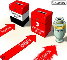 Tunesien, Libyen, Demokratie