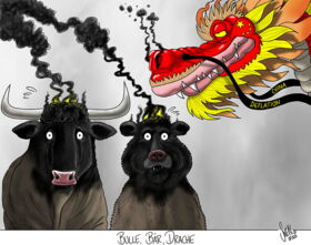 China, Deflation, Wirtschaft, Bulle, Bär, Drache, Economy