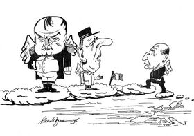 Karikatur, Cartoon, swen, Silvan Wegmann, Frankreich, Francois Mitterand.