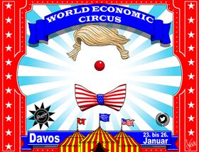 USA. Donald Trump, World Economic Forum, WEF, Davos, Circus