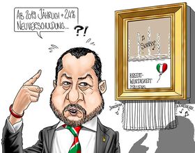 Italien, Salvini, Banksy, Wirtschaft, Staatsverschuldung, Euro, EU, Europa
