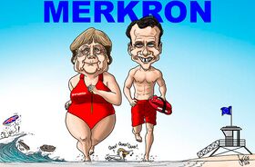 Baywatch, Merkel, Macron, EU, Europa, Merkron