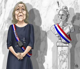 Marine Le Pen, France, Frankreich, Fussfessel, Präsidentin