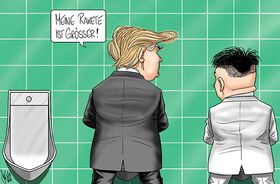 Trump, Kim Jong Un, USA, Nordkorea, Atombombe, Pissoir