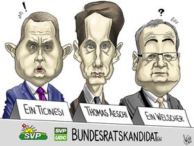 SVP, Bundesrat, Norman Gobbi, Thomas Aeschi, Guy Parmelin, Kandidaten