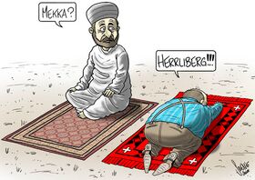 Karikatur, Karikatur des Jahres, Cartoon des Jahres, Cartoon, Religion, Islam, SVP, Glaube, Herrliberg