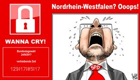 Martin Schulz, SPD, CDU, Bundestagswahl, Nordrhein-Westfalen, Virus, PC, Computervirus, WannaCry