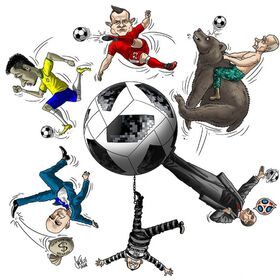 Fussball, WM, Russland, Russia, Putin, FIFA, Neymar, Shaqiri, Infantino