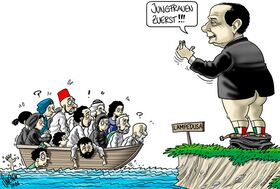 Berlusconi, Afrika, Fluechtlinge, Lampedusa