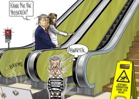 UNO, Trump, Rolltreppe