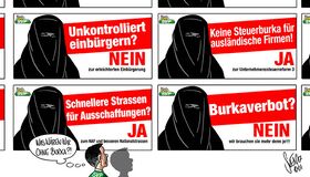 SVP, Burka, Plakate, Erleichterte Einbürgerung
