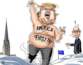 USA. Donald Trump, World Economic Forum, WEF, Davos, Femen, Demonstration