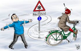 Verkehrspolitik, Mobilität, Baden, Fussgänger, Radfahrer, Auto, Verkehr, Eis, Glatteis